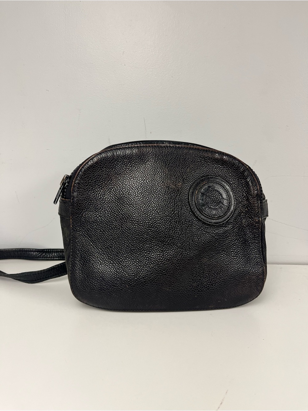 Small Black Leather Crossbody Bag by PACO LOBO